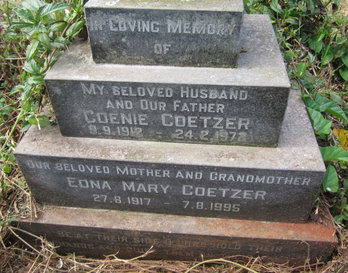 COETZER Coenie 1912-1972 &amp; Edna Mary 1917-1995