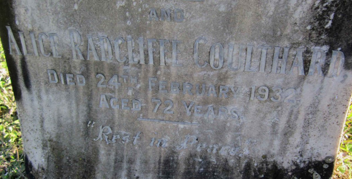 COULTHARD Alice Radcliffe -1932