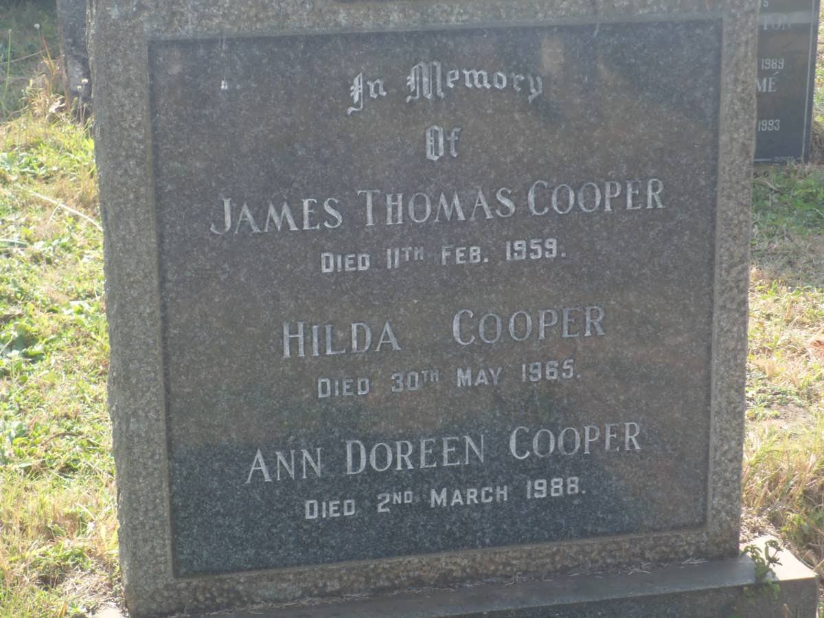 COOPER James Thomas -1959 &amp; Hilda -1965 :: COOPER Ann Doreen -1988
