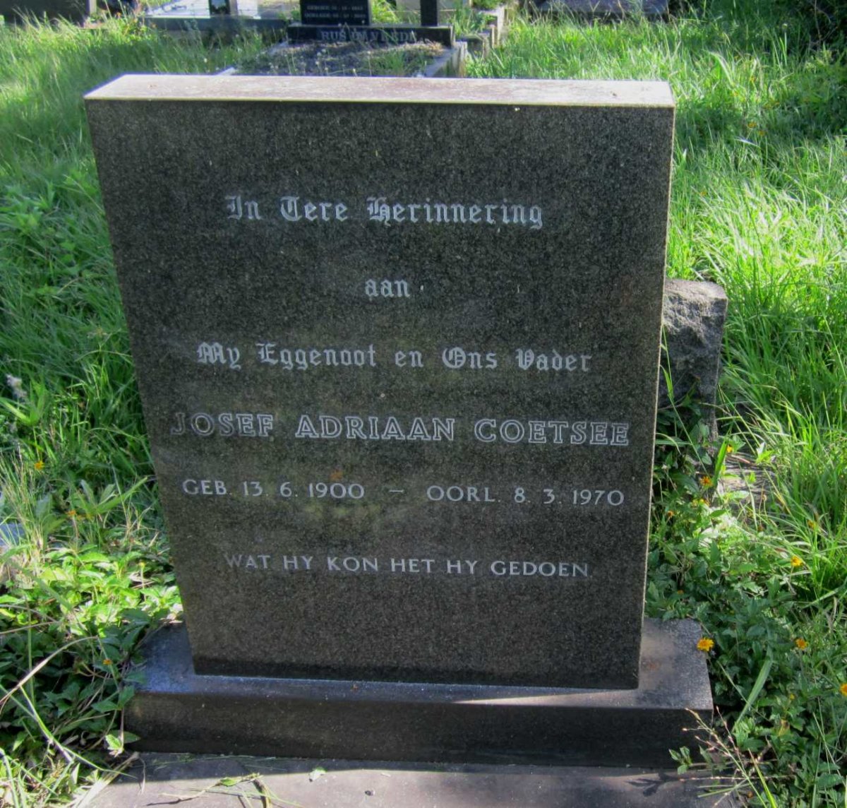 COETSEE Josef Adriaan 1900-1970