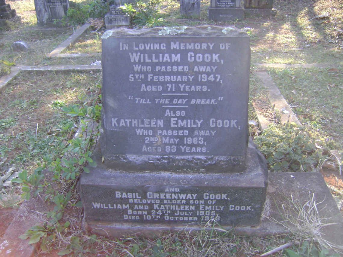 COOK William -1947 &amp; Kathleen Emily -1963 :: COOK Basil Greenway 1905-1953
