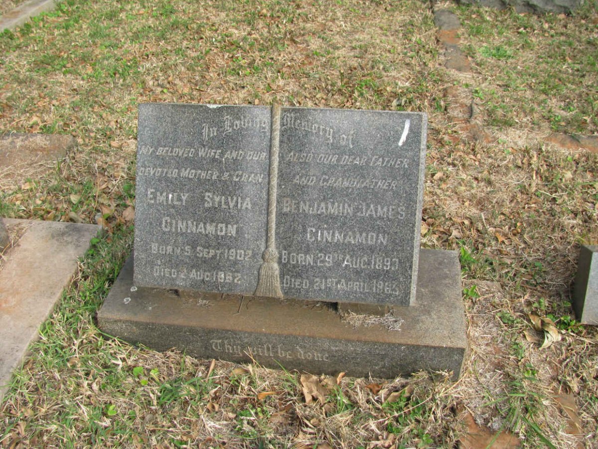 CINNAMON Benjamin James 1893-1965 &amp; Emily Sylvia 1902-1962