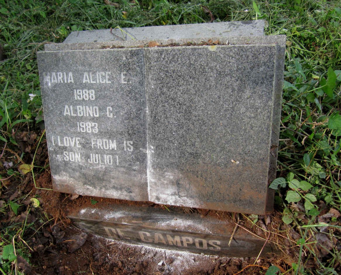 CAMPOS Albino G., de -1986 &amp; Maria Alice E. -1988