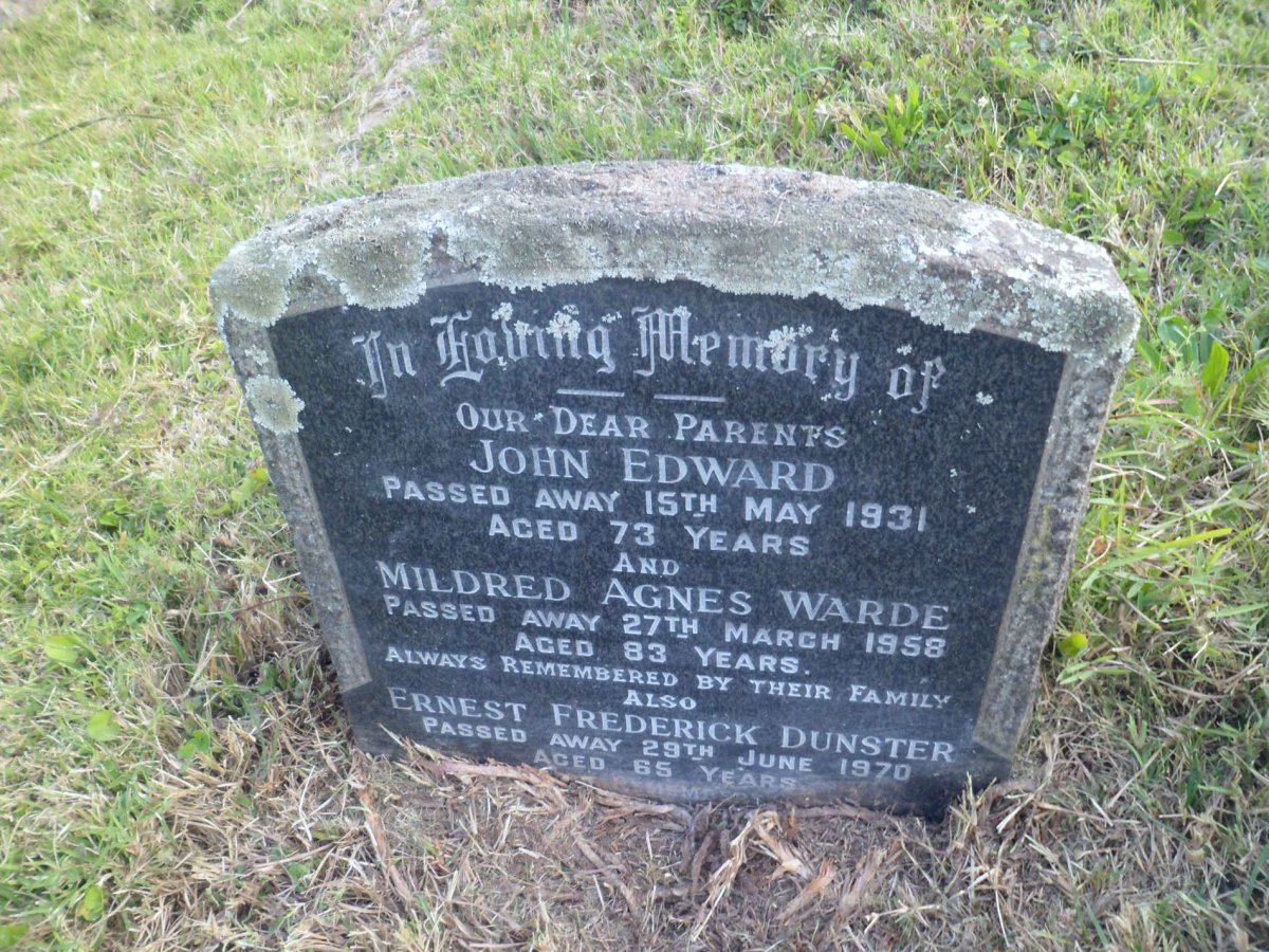CASS John Edward -1931 &amp; Mildred Agnes WARDE - 1958 :: DUNSTER Ernest Frederick -1970