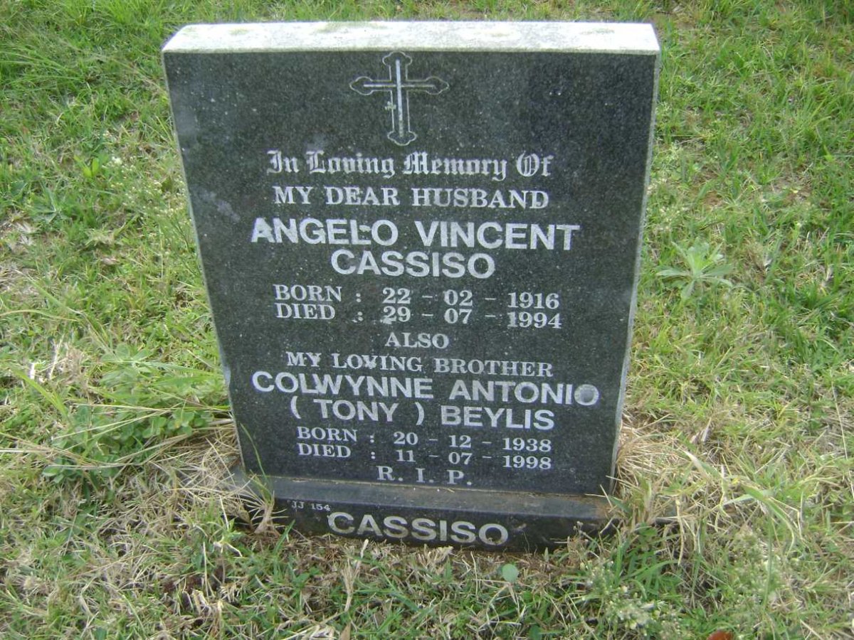 CASSISO Angelo Vincent 1916-1994 :: BEYLIS Colwynne Antonio 1938-1998