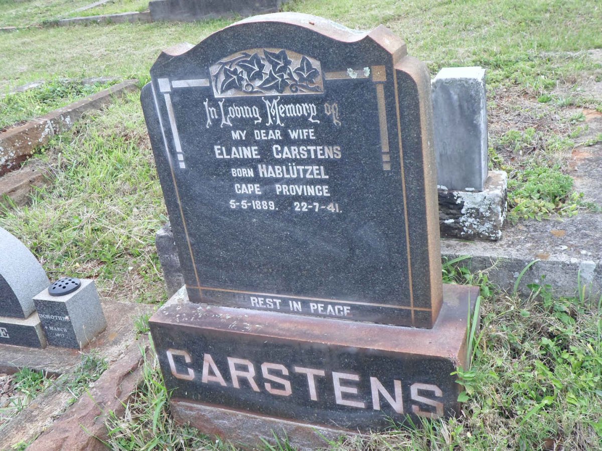 CARSTENS Elaine nee HABLÜTZEL 1889-1941