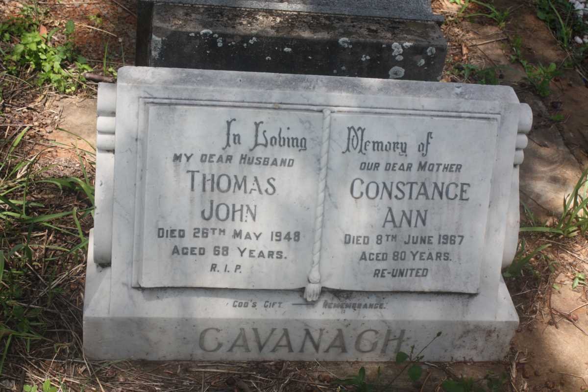 CAVANAGH Thomas John -1948 &amp; Constance Ann -1967