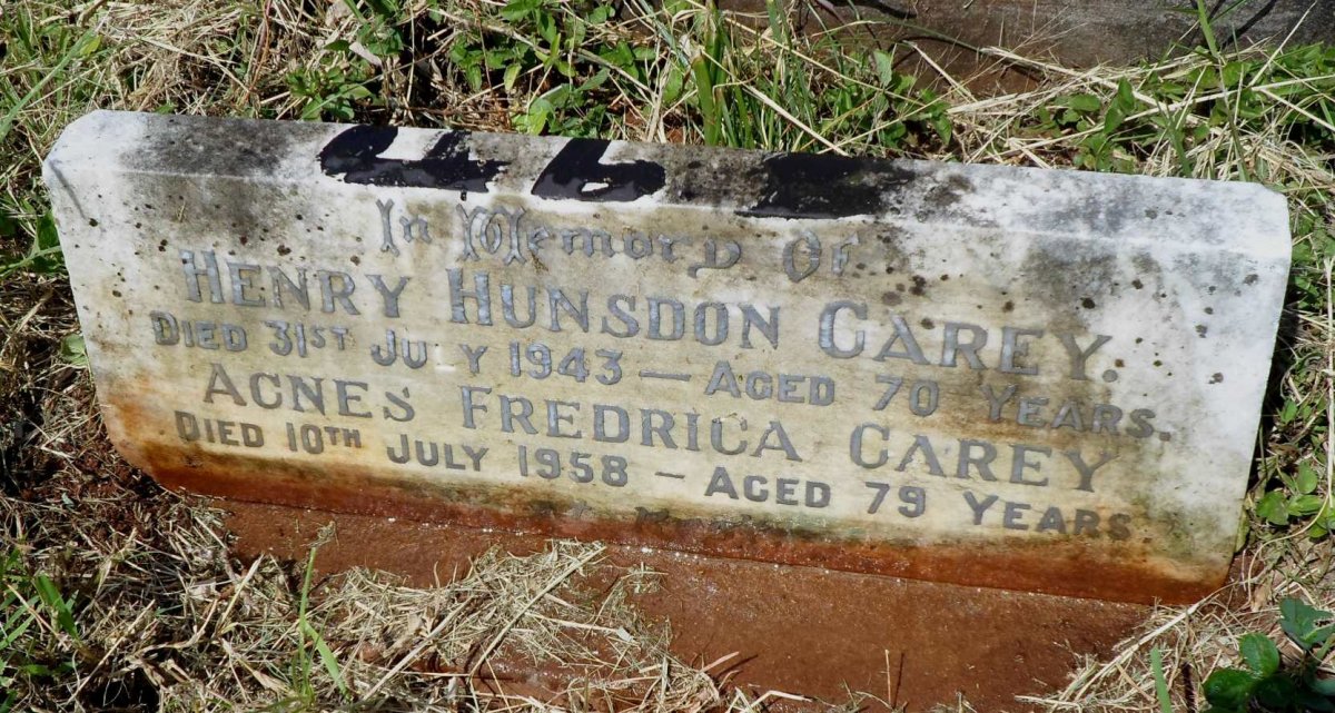 CAREY Henry Hunsdon -1943 &amp; Agnes Fredrica -1958