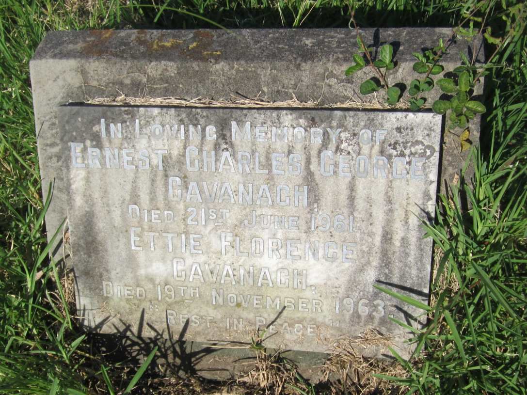 CAVANAGH Ernest Charles George -1961 &amp; Ettie Florence -1963
