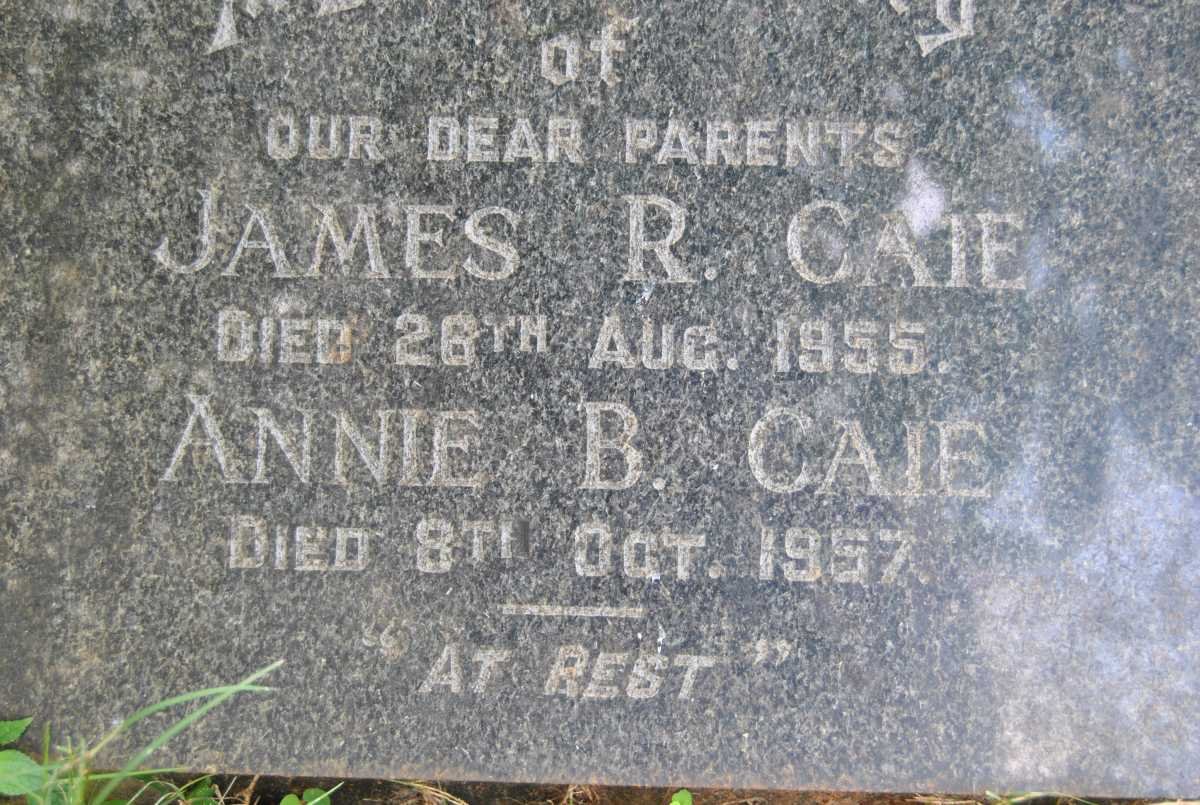 CAIE James R. -1955 &amp; Annie B. -1957