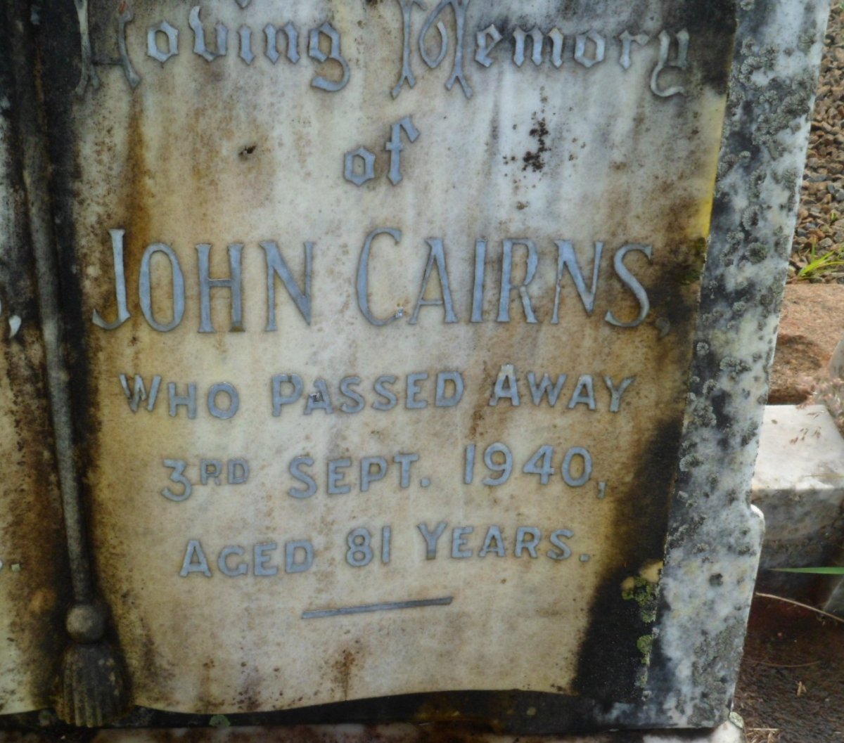 CAIRNS John -1940