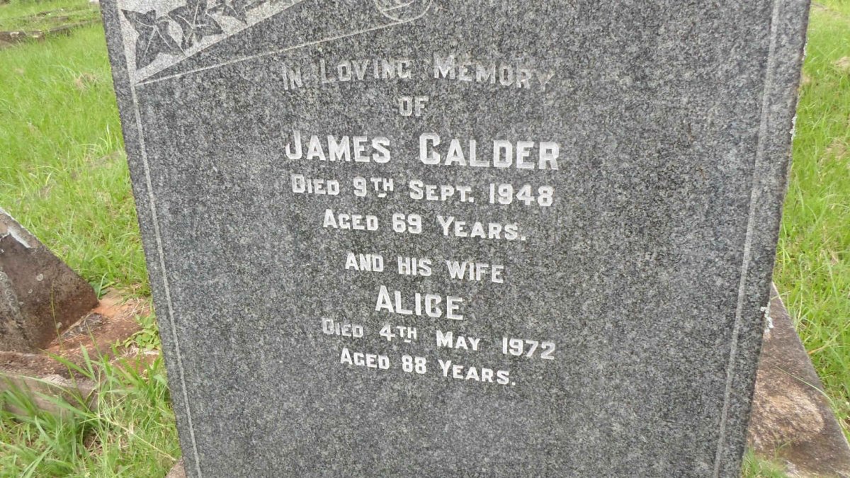 CALDER James -1948 &amp; Alice -1972