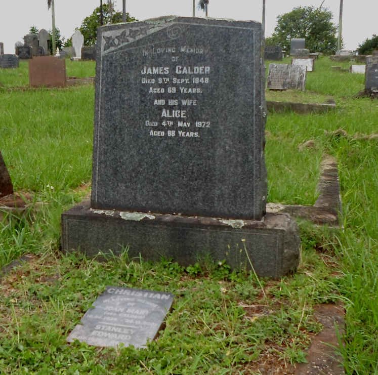 CALDER James -1948 &amp; Alice -1972 :: CHRISTIAN Stanley Edward 1924-2005 &amp; Joan Mary CALDER 1926-2001