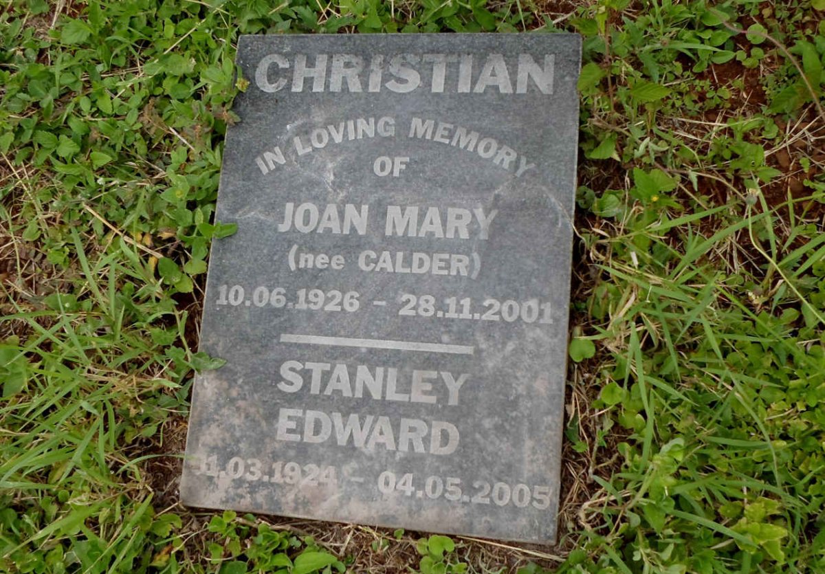CHRISTIAN Stanley Edward 1924-2005 &amp; Joan Mary CALDER 1926-2001
