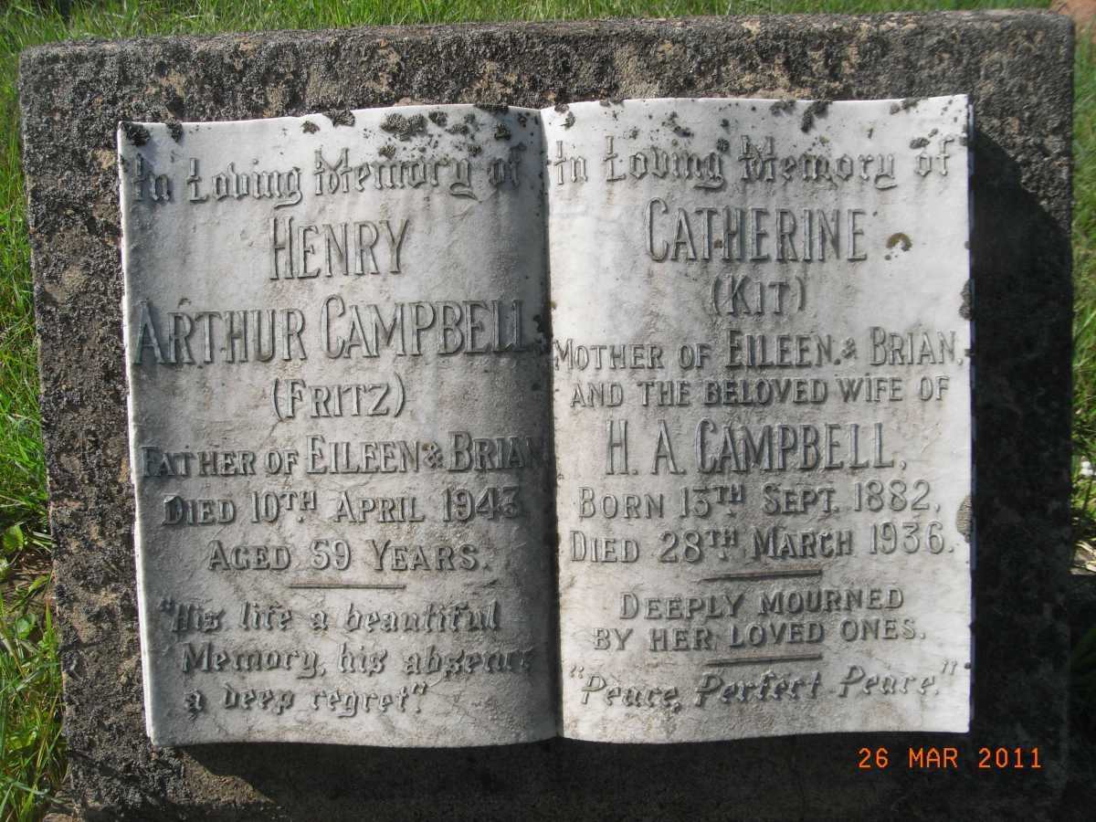 CAMPBELL Henry Arthur -1943 &amp; Catherine 1882-1936