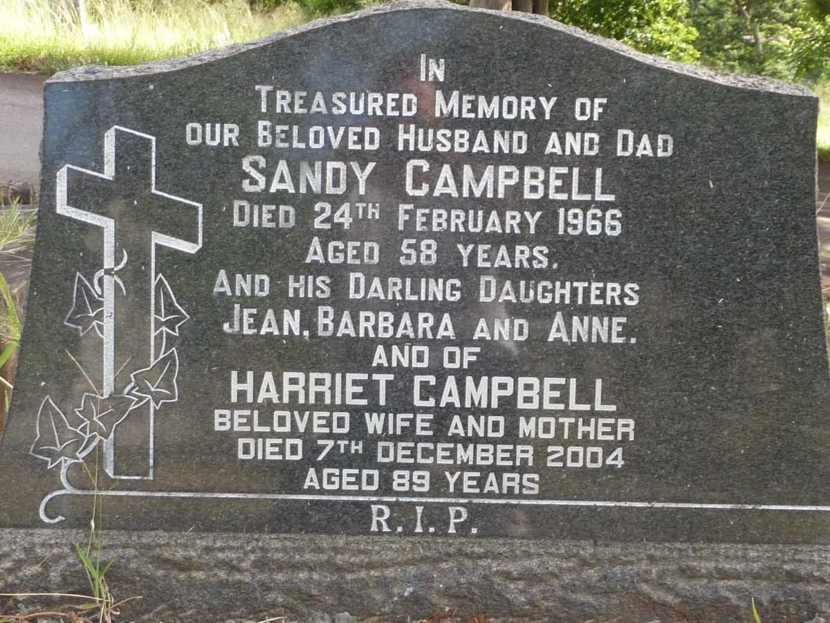 CAMPBELL Sandy -1966 &amp; Harriet -2004 ::  CAMPBELL Jean :: CAMPBELL Barbara :: CAMPBELL Anne
