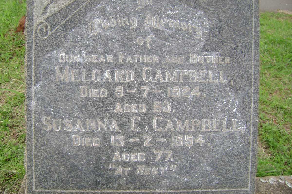 CAMPBELL Melgard -1924 &amp; Susanna C. -1954