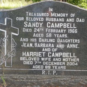 CAMPBELL Sandy -1966 &amp; Harriet -2004 ::  CAMPBELL Jean :: CAMPBELL Barbara :: CAMPBELL Anne