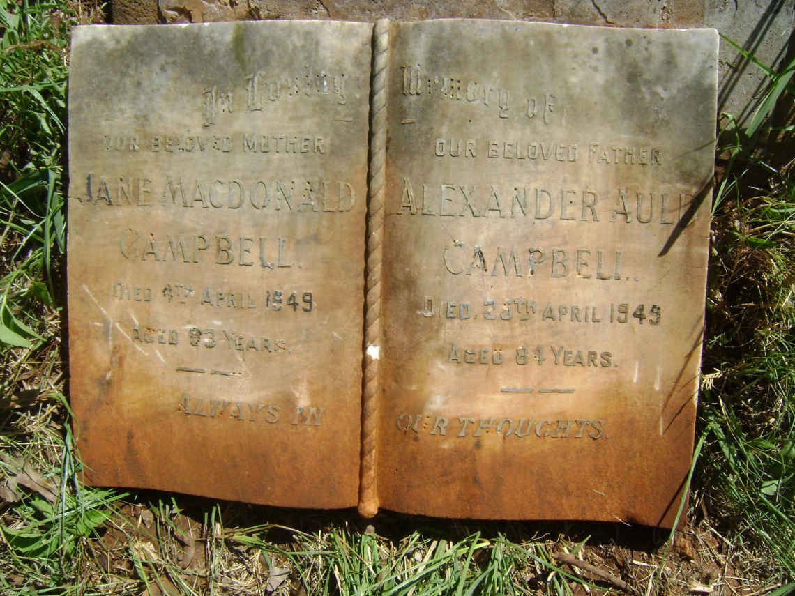 CAMPBELL Alexander Auld -1949 &amp; Jane MacDonald -1949