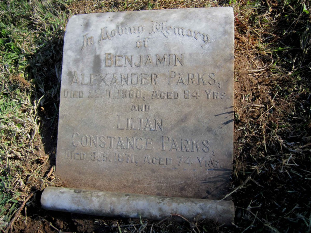 PARKS Benjamin Alexander -1960 &amp; Lilian Constance -1971