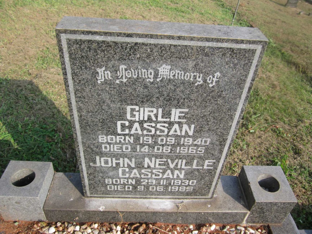 CASSAN John Neville 1930-1989 &amp; Girlie 1940-1965 :: CASSAN Ashwin Allister 1963-2014