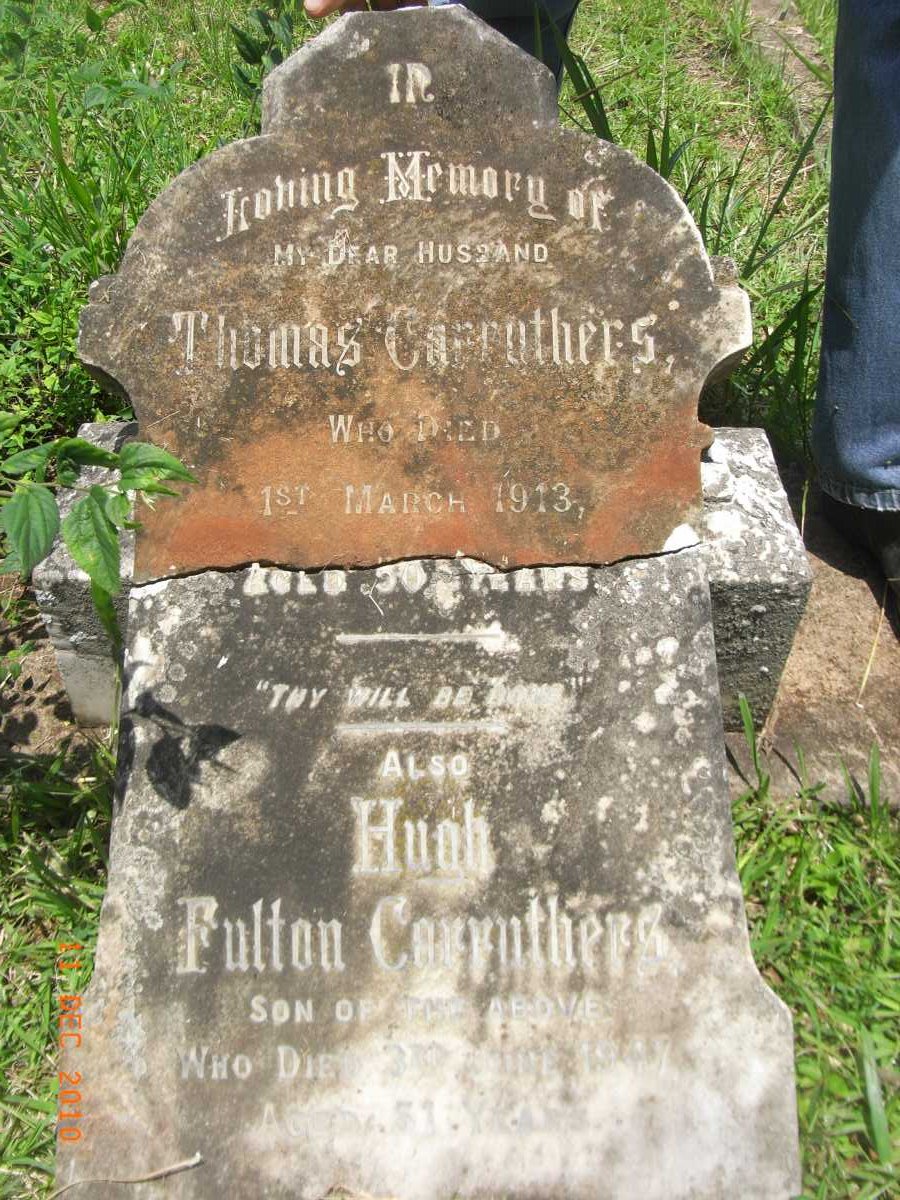 CARRUTHERS Thomas -1913 :: CARRUTHERS Hugh Fulton -1947