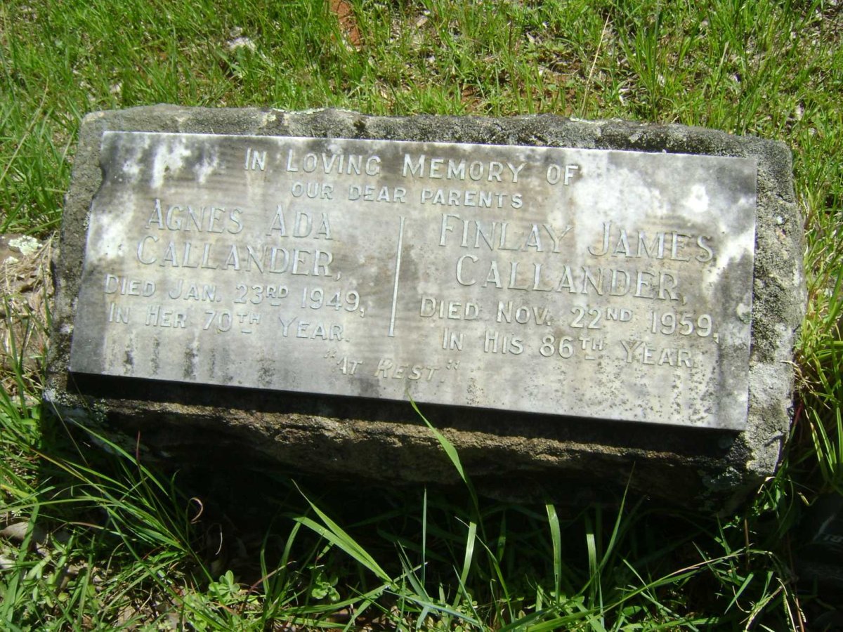 CALLANDER Finlay James -1959 &amp; Agnes Ada -1949