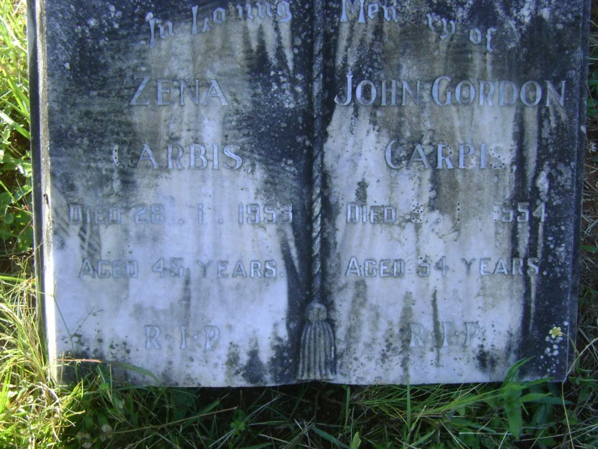 CARBIS John Gordon -1954 &amp; Zena -1953