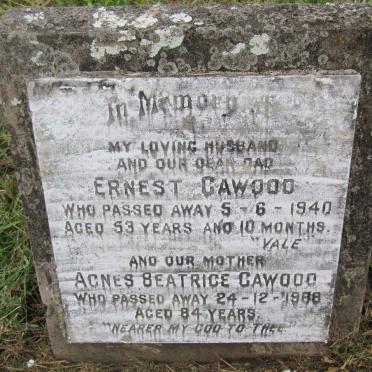 CAWOOD Ernest -1940 &amp; Agnes Beatrice -1988