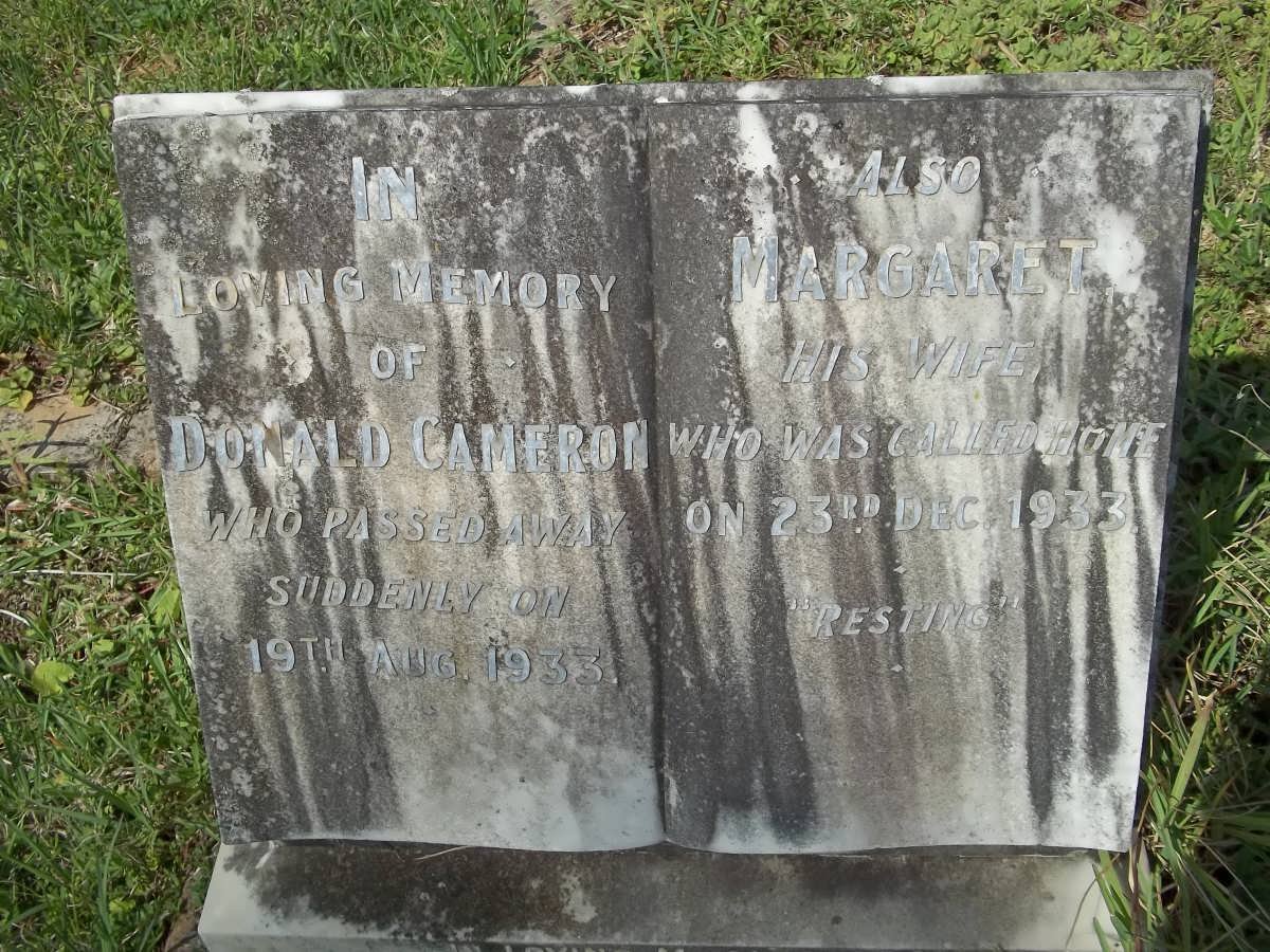 CAMERON Donald -1933 &amp; Margaret -1933