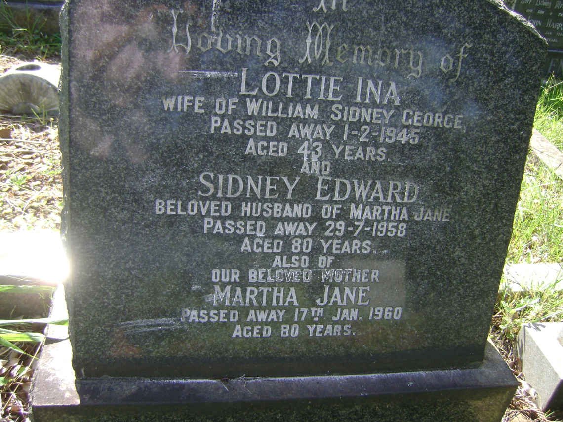 CATTELL Sidney Edward -1958 &amp; Martha Jane -1960 :: CATTELL Lottie Ina -1945