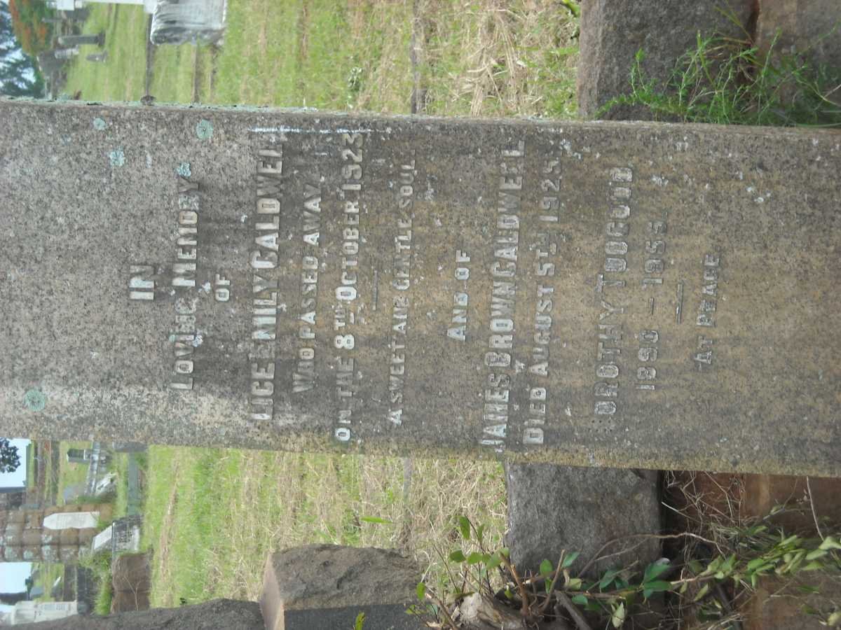 CALDWELL James Brown -1925 &amp; Alice Emily -1923 :: TOOGOOD Dorothy 1890-1955