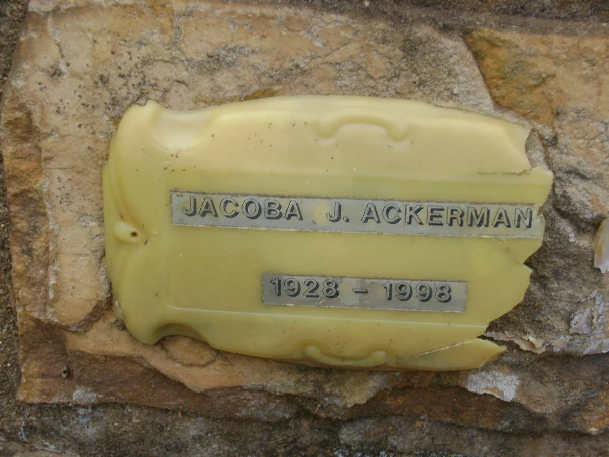 ACKERMAN Jacoba J. 1928-1998