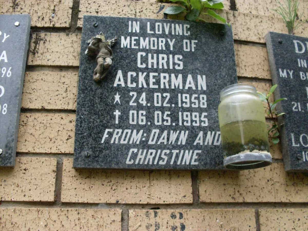ACKERMAN Chris 1958-1995