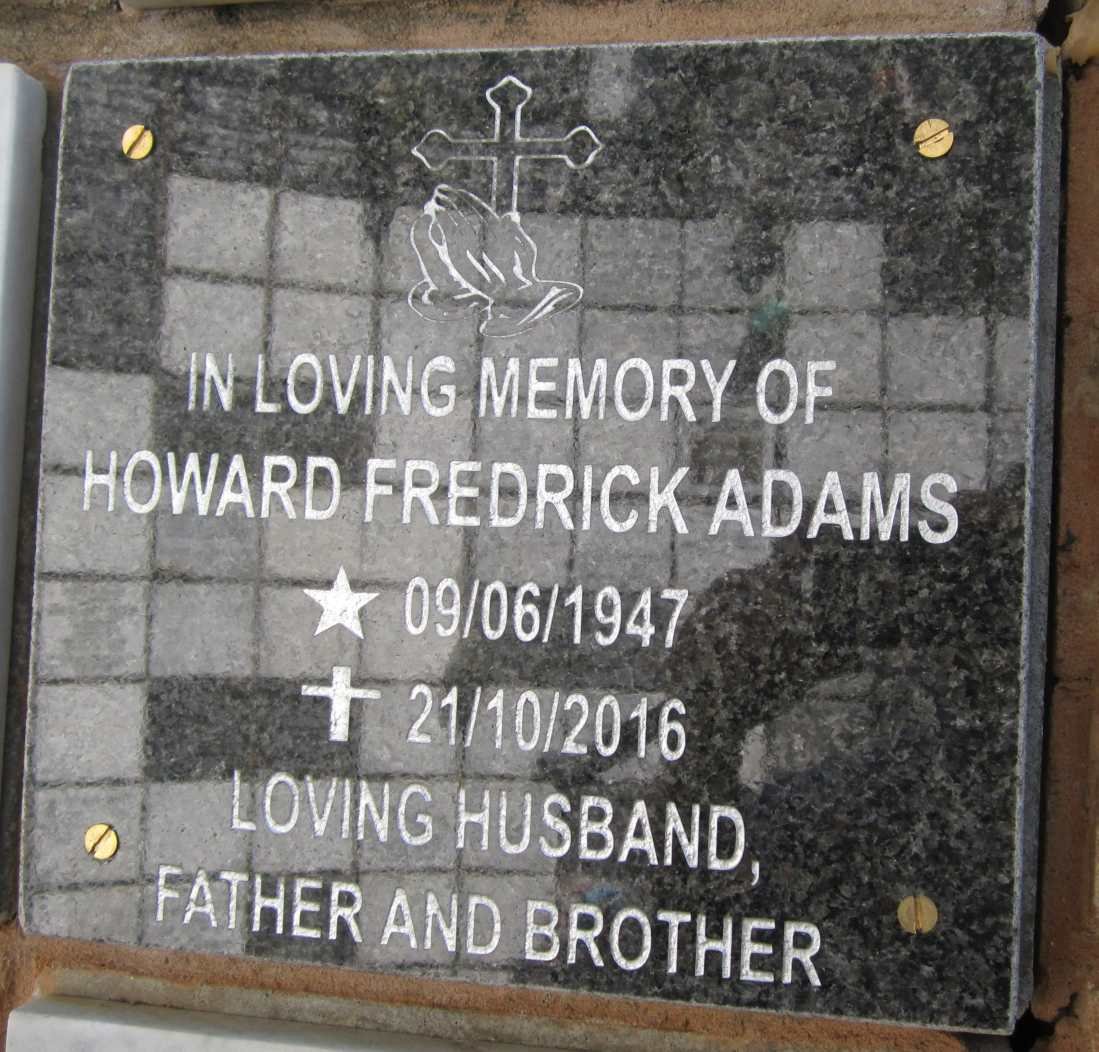 ADAMS Howard Fredrick 1947-2016
