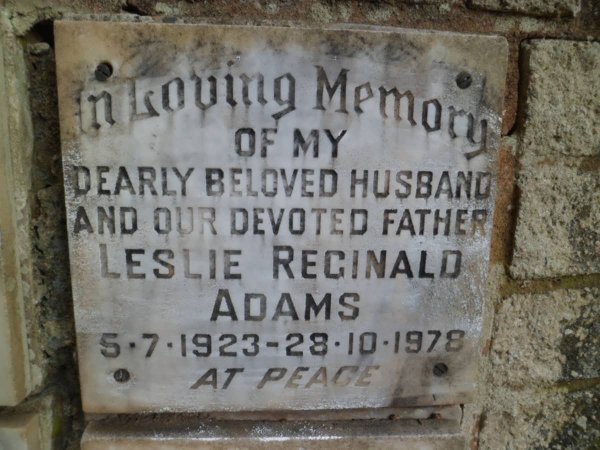 ADAMS Leslie Reginald 1923-1978