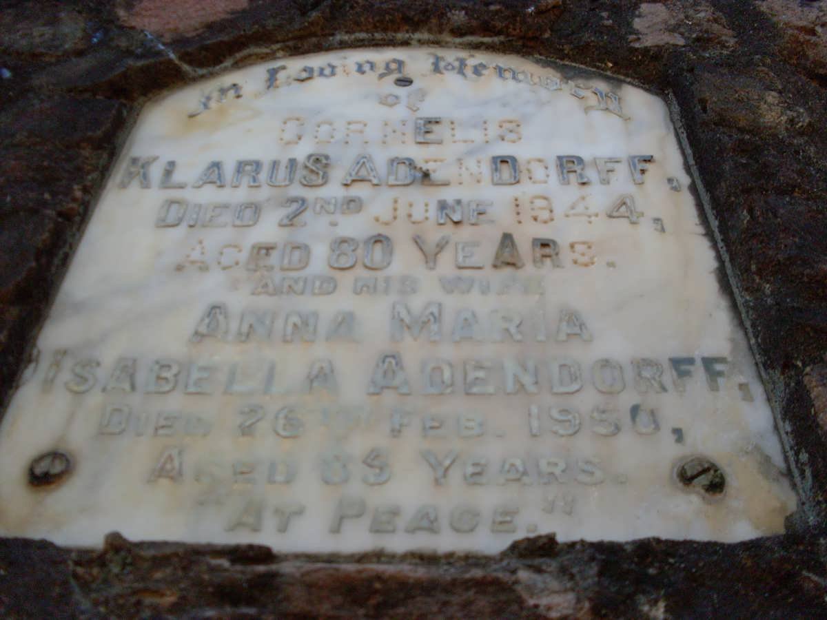 ADENDORFF Cornelius Klarus -1944 &amp; Anna Maria Isabella -195