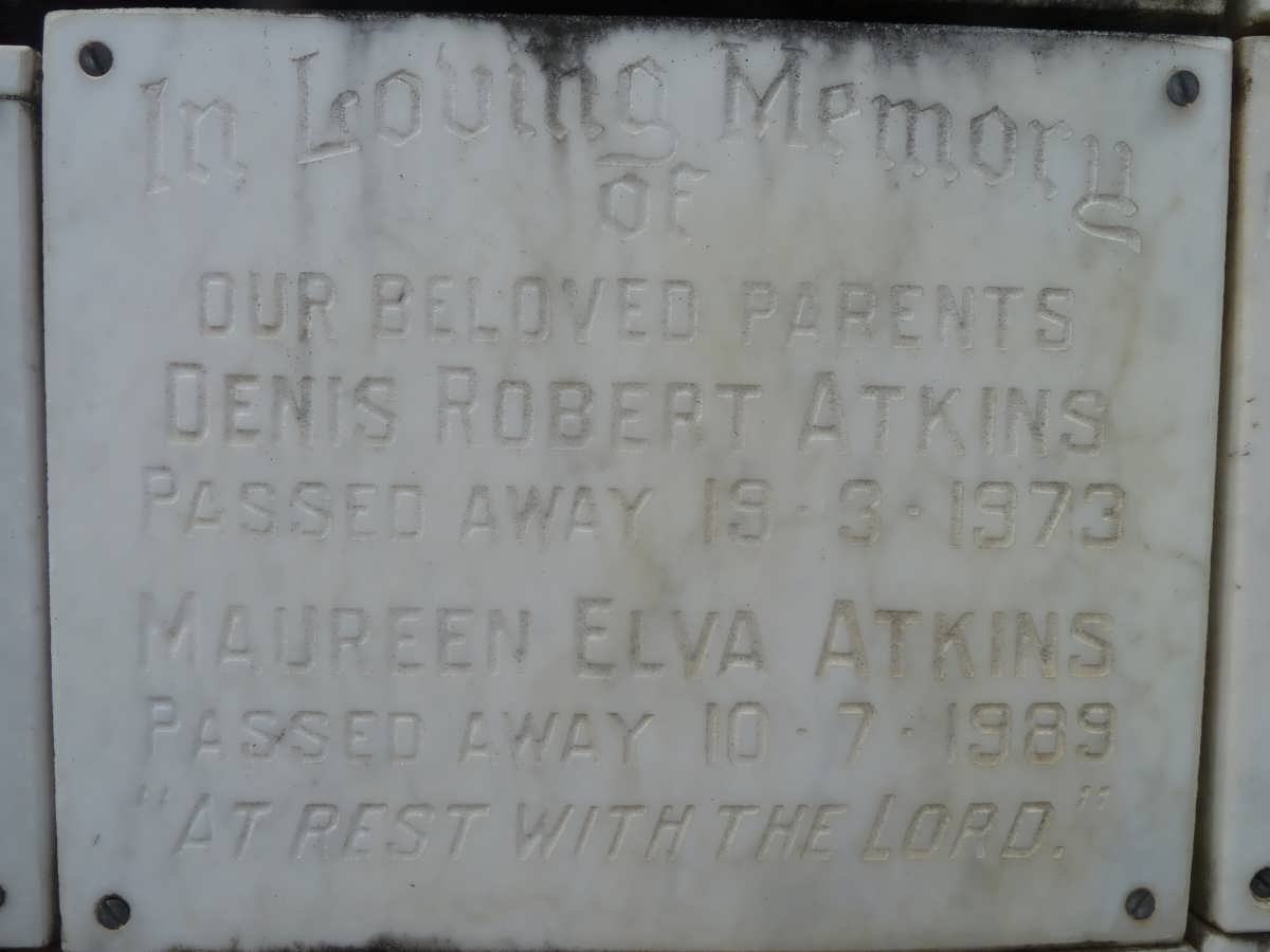 ATKINS Denis Robert -1973 &amp; Maureen Elva -1989