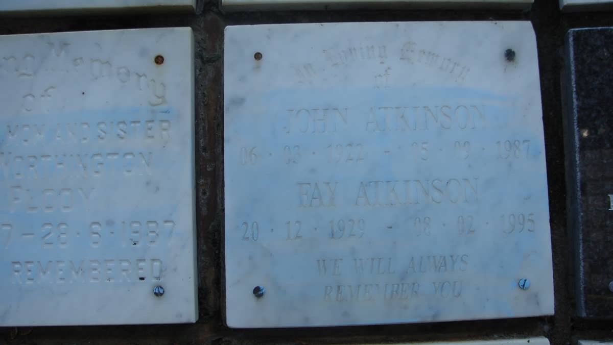 ATKINSON John 1922-1987 &amp; Fay 1929-1995