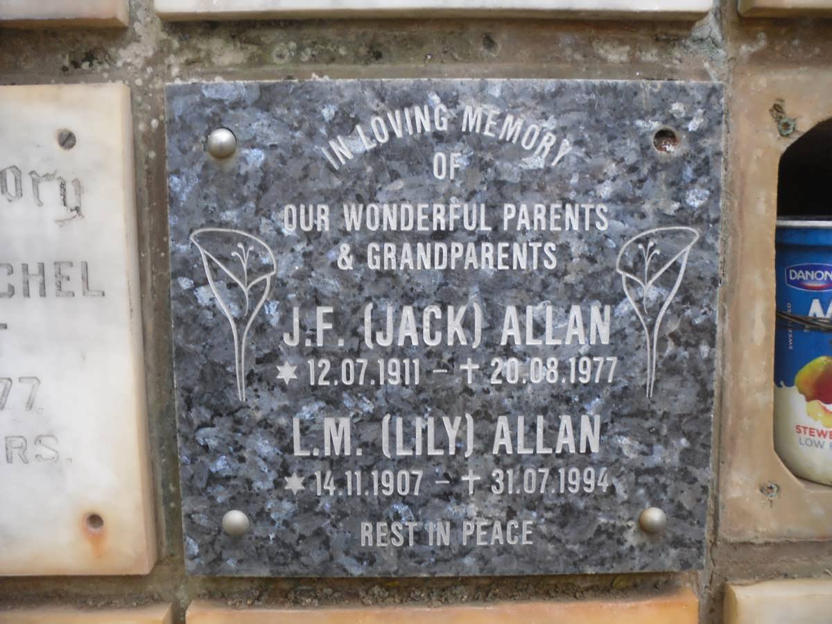 ALLAN J.F. 1911-1977 &amp; L.M. 1907-1994