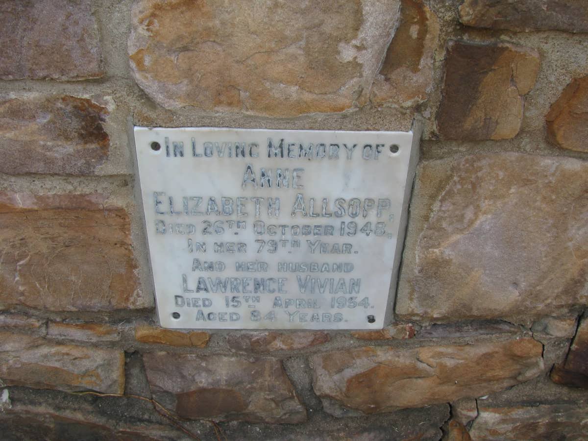 ALLSOPP Lawrence Vivian -1954 &amp; Elizabeth -1948