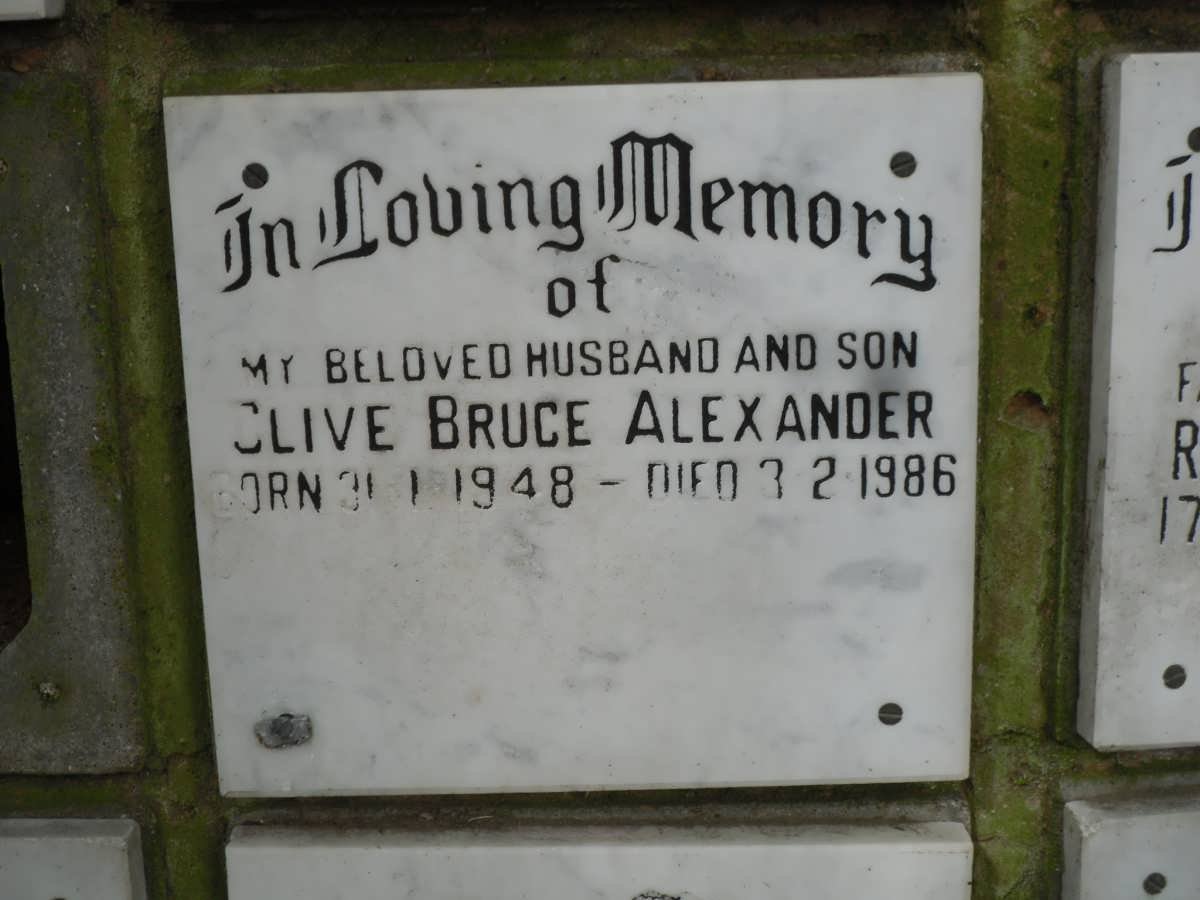 ALEXANDER Clive Bruce 1948-1986