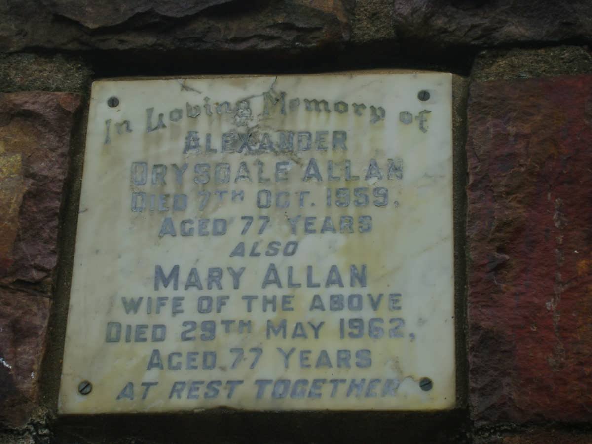 ALLAN Alexander Drysdale -1959 &amp; Mary -1962