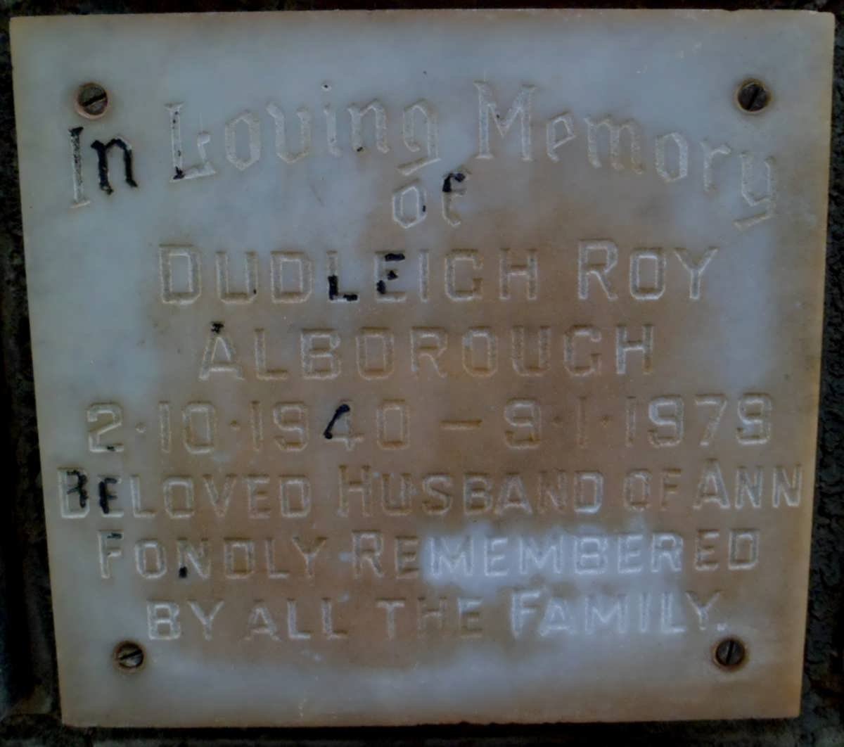 ALBOROUGH Dudleigh Roy 1940-1979