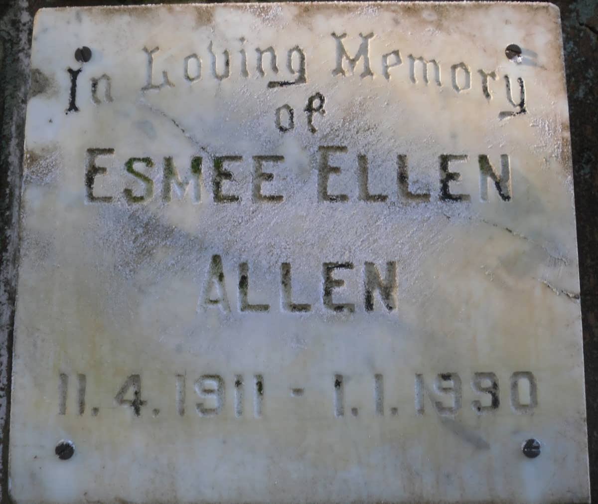 ALLEN Esmee Ellen 1911-1990