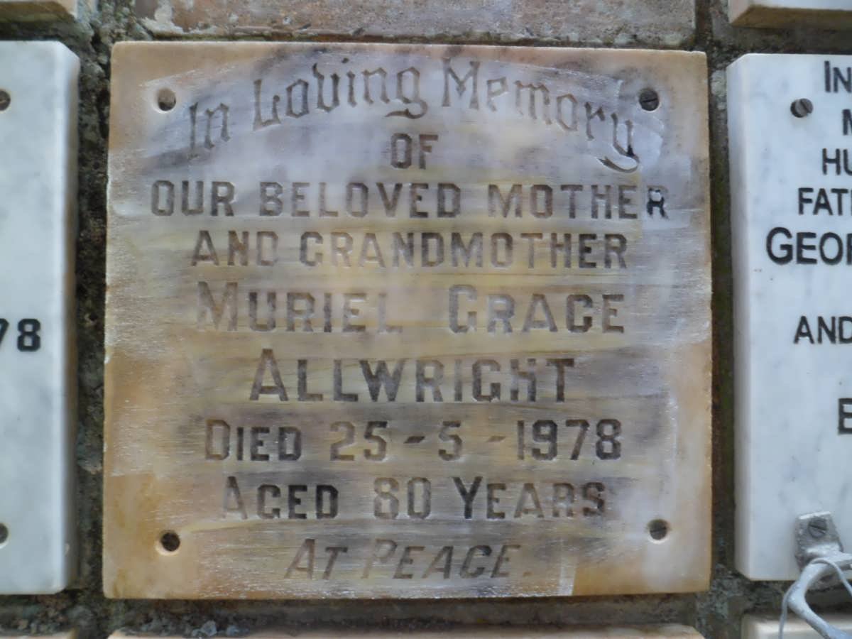 ALLWRIGHT Muriel Grace -1978