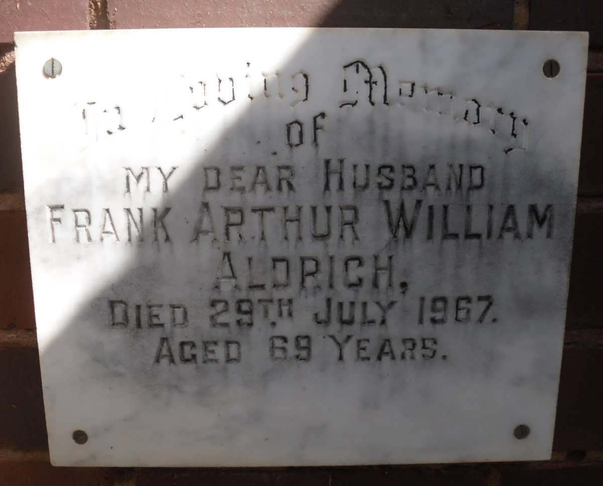 ALDRICH Frank Arthur William -1967
