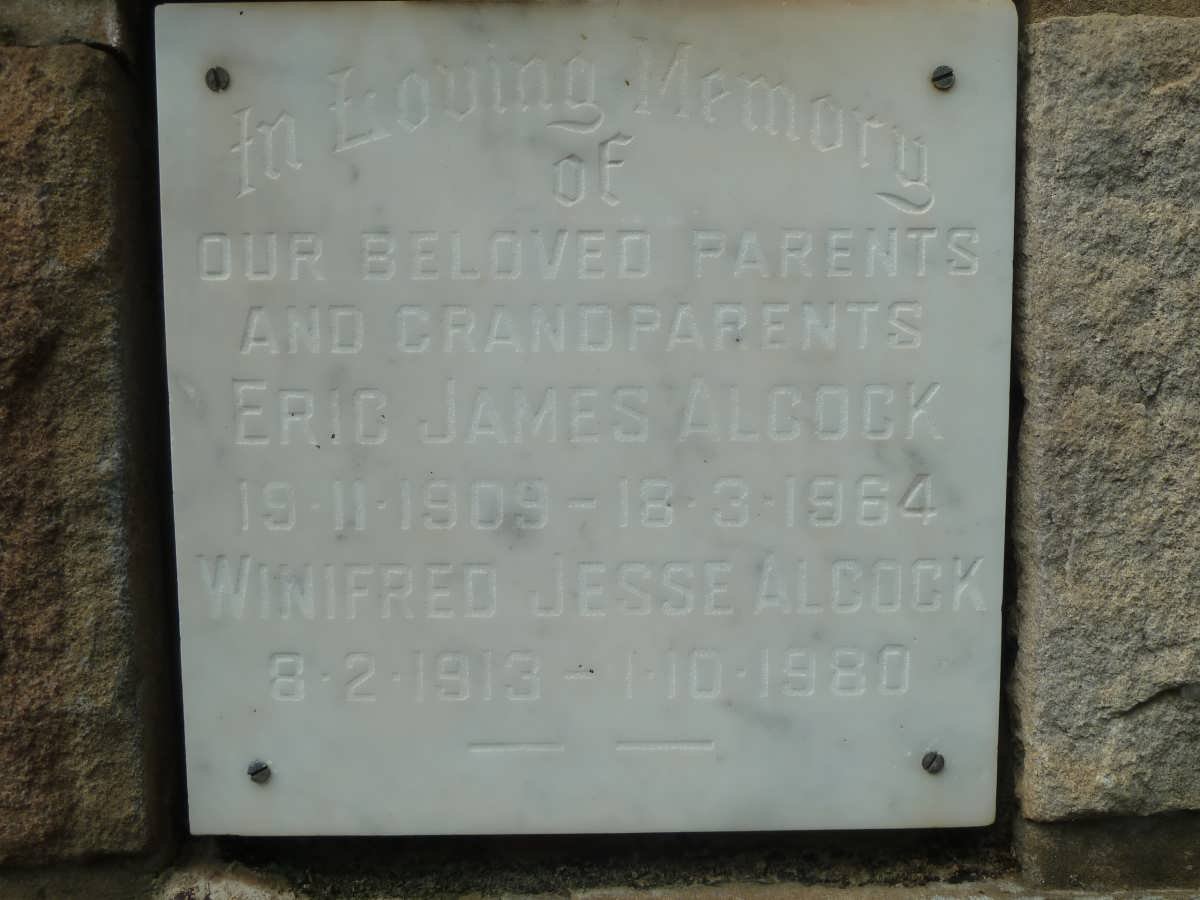 ALCOCK Eric James 1909-1964 &amp; Winifred Jesse 1913-1980