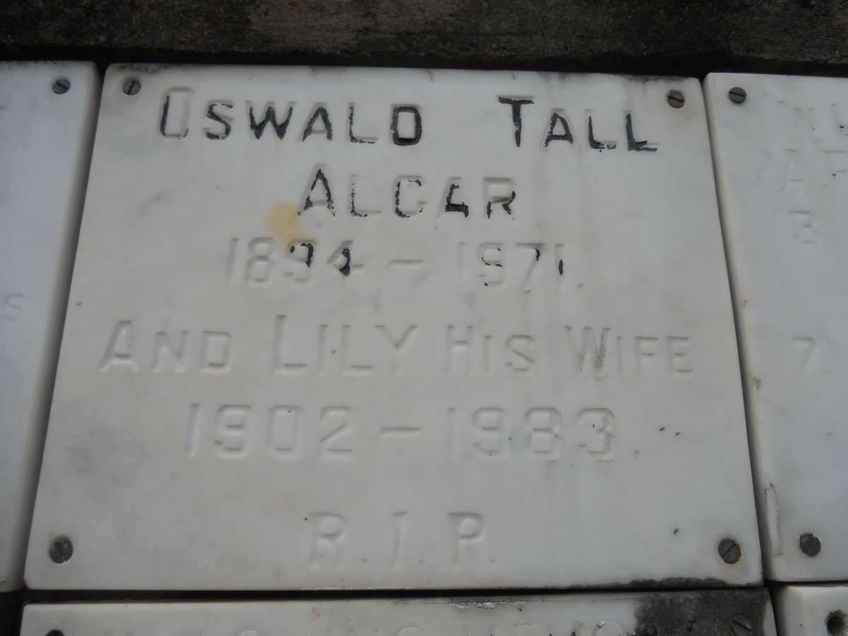 ALGAR Oswald Tall 1894-1971 &amp; Lily 1902-1983