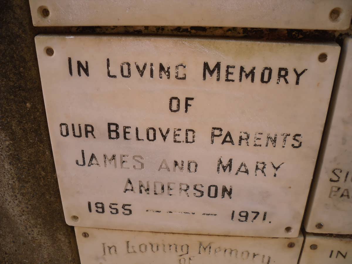 ANDERSON James -1955 &amp; Mary -1971